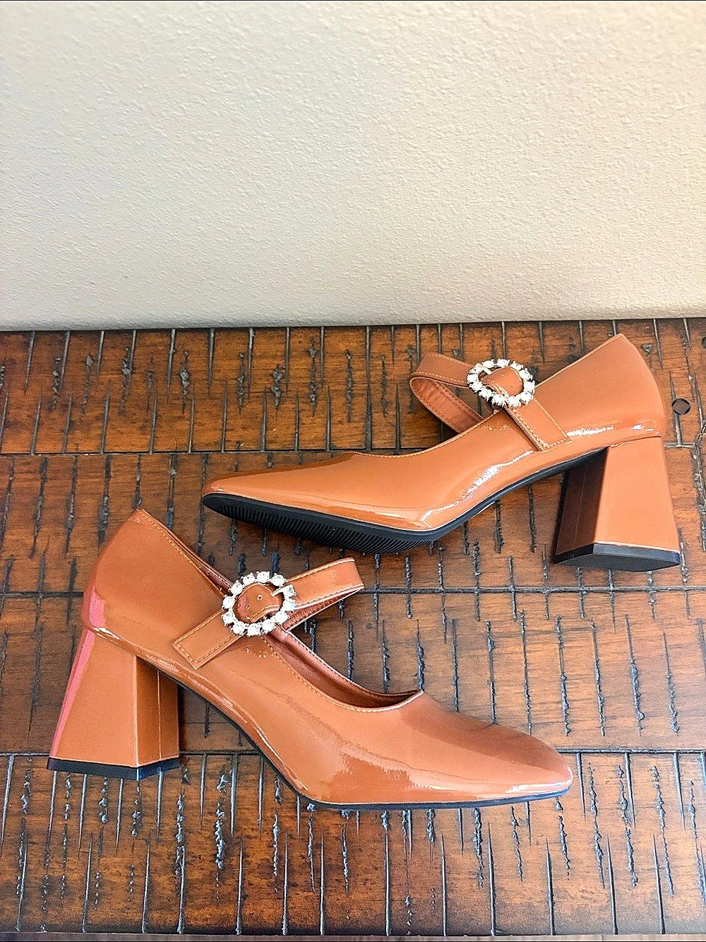 Shein Square Toe Mary Jane Block Heels Size 11 - Picture 3 of 7